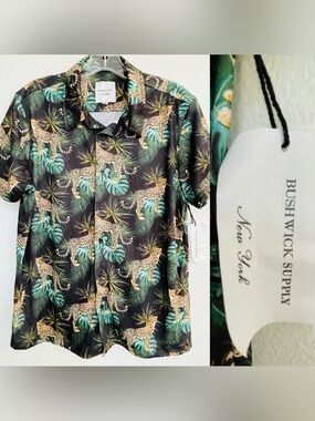 BUSHWICK SUPPLY New York LEOPARD Print SHIRT NWT M